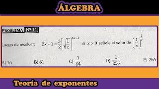 Teoría de exponentes  Problema 11  Problemas Selectos I  Celso Gaspar Tapara  Editorial CUZCANO [upl. by Batista960]