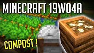 MineCraft Snapshot 19w04a  Stone Cutter utilisable et Compost [upl. by Ynned]