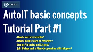 AutoIT basic concepts Tutorial Part 1  AutoIT Tutorial for Beginners [upl. by Minier]