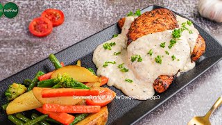 Chicken Steak with White Sauce Recipe by SooperChef [upl. by Annavaj553]