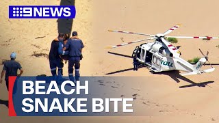 Woman airlifted to hospital after snake bite  9 News Australia [upl. by Sielen]