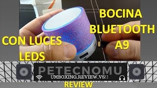 BOCINA BLUETOOTH A9 CON LUCES LEDS [upl. by Deroo153]