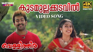 Kudamullakkadavil Video Song  4K Remastered  Vellithira  Prithviraj  Navya Nair  Sujatha Mohan [upl. by Ariaic513]