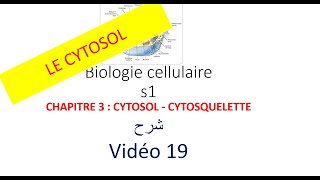 biologie cellulaire s1 vidéo 019  CYTOSOL  CYTOSQUELETTE شرح [upl. by Jemimah298]