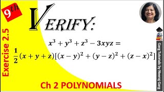 Verify that x3y3z33xyz12xyz xy2yz2zx2  Class 9 Maths Ch 2 Ex 25 Q12 [upl. by Finegan]