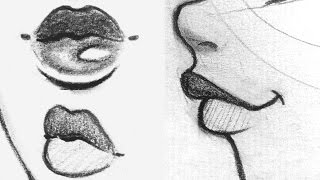 ♡ How to Draw Lips  Front Side 34 View ♡ [upl. by Hosfmann]