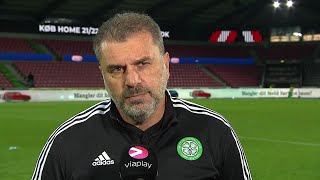 Celtic manager Ange Postecoglou reacts to Champions League exit against Midtjylland [upl. by Soluk]