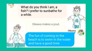 IwaOi Beach Day Haikyuu Text Story Iwaizumi x Oikawa Angst and Fluff [upl. by Kemp]