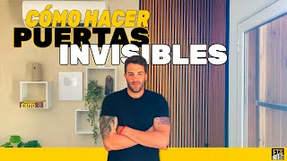 🤯PUERTA INVISIBLE de LISTONES DE MADERA  CASA CONTAINER INTERIOR [upl. by Mochun]