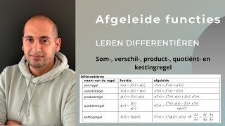 Functies differentiëren Product quotiënt en kettingregel [upl. by Ayyidas]