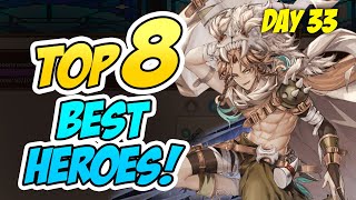 TOP 8 BEST HEROES TO FOCUS TO PROGRESS FAST IN ENDLESS GRADES PIXEL SAGA [upl. by Favin731]