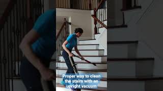 The Proper Way to Clean the Stairs With An Upright Vacuum procleaningtip shorts [upl. by Stephine]