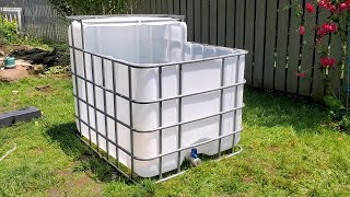 DIY PART 1 How to Convert IBC Tote into a Fish Stock Tank  Cutting The Tote [upl. by Ludewig]