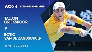 Tallon Griekspoor v Botic Van de Zandschulp Extended Highlights  Australian Open 2023 Second Round [upl. by Kotto]