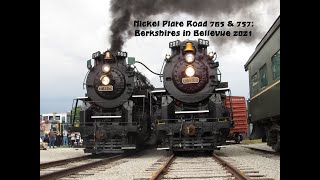 Nickel Plate Road 765 amp 757 Berkshires in Bellevue 2021 4K [upl. by Yekcor]