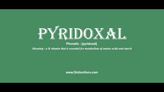 pyridoxal Pronounce pyridoxal with Meaning Phonetic Synonyms and Sentence Examples [upl. by Tristis]