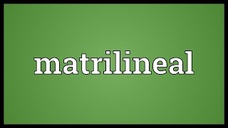 Matrilineal Meaning [upl. by Gregson477]