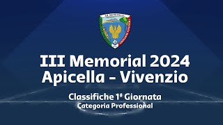 Classifiche Gironi Professional dopo la 1ª Giornata  III Memorial Apicella  Vivenzio 2024 [upl. by Auot]