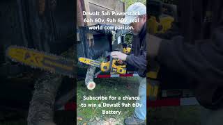 Dewalt Powerstack and 60v battery brushless chainsaw comparison cutting wood [upl. by Brittne]