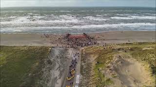 Nieuwjaarsduik 2024 dronevideo stranden Noordwijk en Langevelderslag [upl. by Nylloc]