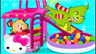 Grinch and BABY play with New Toy Bus 💖 The Grinch Babysitter Showdown💖 Cartoon for kids [upl. by Monney]