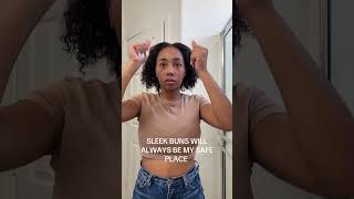 How I do a slicked back bun on my 3c4a curly hair sleekbun hair hairstyle hairtutorial bun [upl. by Ciapas]