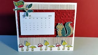 Anleitung MiniTischkalender mit Hedgehugs und We must Celebrate von StampinUp [upl. by Eicram436]