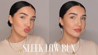 EASY SLEEK LOW BUN TUTORIAL [upl. by Beitris]