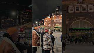 Flinders Street Melbourne travel melbournebusker streetphotography australiancity kpop [upl. by Boice879]