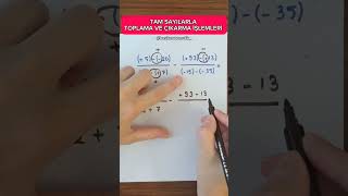 TAM SAYILARLA TOPLAMA VE ÇIKARMA İŞLEMLERİ 7sınıfmatematik tamsayılar [upl. by Ecnaiva552]