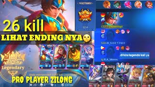 26 KILL PICK ZILONG BEST BUILD TERSAKIT 2024 BUILD TOP GLOBAL ZILONG ❓️MLBB [upl. by Meras]