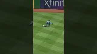 Brandon Nimmo makes a great diving grab 👏 baseball defense highlights [upl. by Wilen]