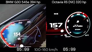 Octavia RS NX 320 hp vs BMW G30 545e 394 hp [upl. by Shamrao]