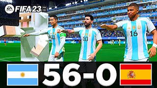 FIFA 23  MESSI RONALDO NEYMAR MINECRAFT ALL STARS PLAYS TOGETHER  ARGENTINA 56  0 SPAIN [upl. by Berkie]