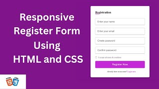 How to Create Register Form Using HTML CSS  Sign Up Form [upl. by Eceirahs182]