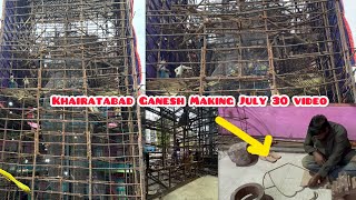 Khairatabad Ganesh making July 30 2024 video  ￼70 feet Eco friendly Ganesh idol Khairatabad [upl. by Croix603]