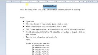 Write the verilog VHDL code for 81 MULTIPLEXER Simulate and verify its working [upl. by Olds]