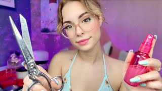 ASMR Fast amp Aggressive Haircut amp Style Barbershop Roleplay 🌸 Layered  Brushing Personal Attention [upl. by Lidaa]