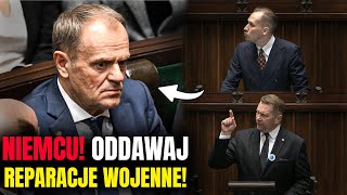 TUSK ZRZEKŁ SIĘ REPARACJI OD NIEMIEC SZOKUJĄCE DONIESIENIA NA MÓWNICY OD CZARNKA i KONFEDERACJI [upl. by Lledal]