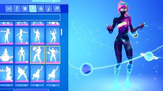 NEW GALAXIA Skin with Popular Dances Emotes Fortnite Battle Royale [upl. by Erapsag]