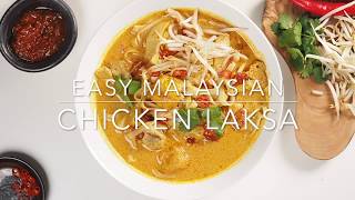 Malaysian chicken laksa  spicy coconut curry noodle soup [upl. by Huskey]