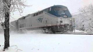 snow in North Carolina with amtrak 80 [upl. by Aihsem596]