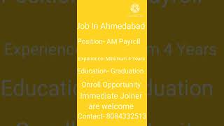 JOB IN AHMEDABAD GUJRAT popular hr [upl. by Rotberg]