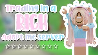 Trading in a rich adopt me server Almost got my dp 🩷 [upl. by Atiuqin]