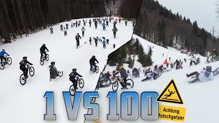 100 VS Nils Das ultimative SchneedownhillRennen  Kasberg Inferno 2023 [upl. by Eatnoid]