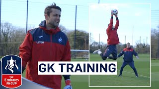 Swansea Goalkeepers Prepare for Tottenham  Goalkeeper Training  Emirates FA Cup 201718 [upl. by Rock]