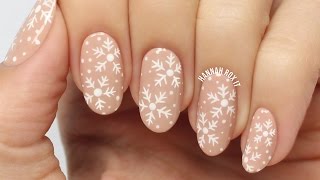 Pretty Snowflake Nail Art [upl. by Suoirtemed]