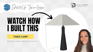 SketchUp Tutorial  TimeLapse Video  Hexagon Table Lamp [upl. by Ynnoj]