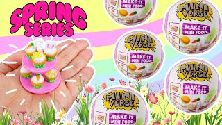 MAKING MINI FOOD MiniVerse Make It Mini SPRING Series Cupcakes Easter Basket Wonka Bar and More [upl. by Arhsub980]