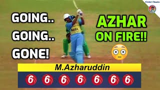 Azharuddin Amazing Huge Sixes with a Light Bat  Just a Flick of the Wrists Perfectly Timed Shots [upl. by Amalea]